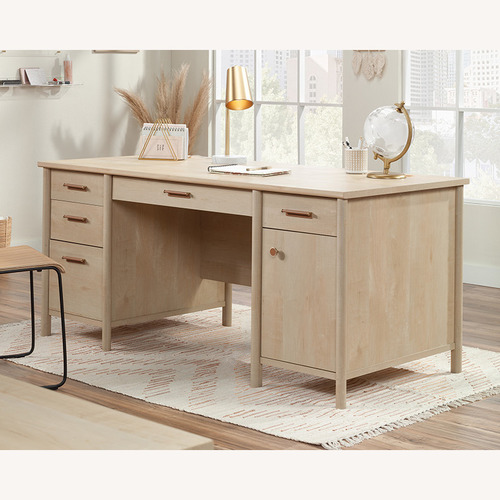 Used Sauder Whitaker Point Execute Desk - Maple for sale on AptDeco