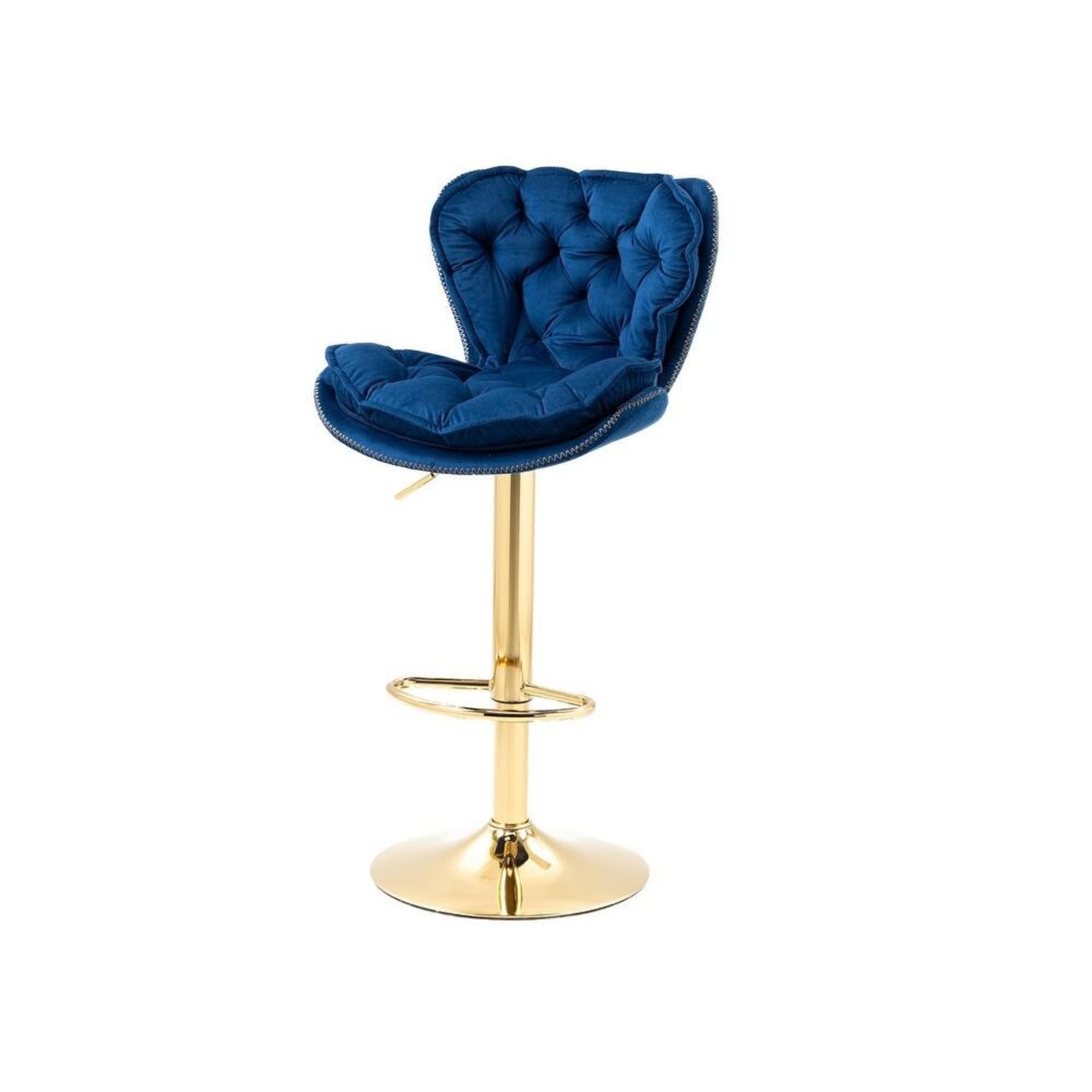 Velvet Swivel Adjustable Height Barstools - image-4