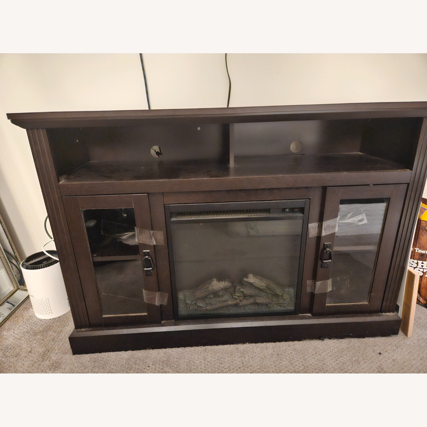 TV Stand with Electric Fireplace Included - image-1