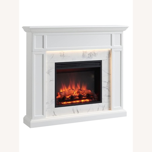 Used Legend Flame Ivory Electronic Fireplace for sale on AptDeco