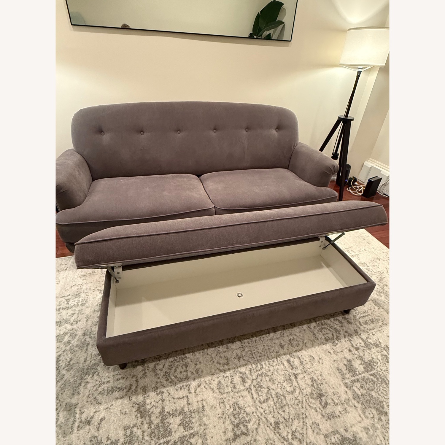 IKEA EssebodaCouch + Storage Ottoman - image-3