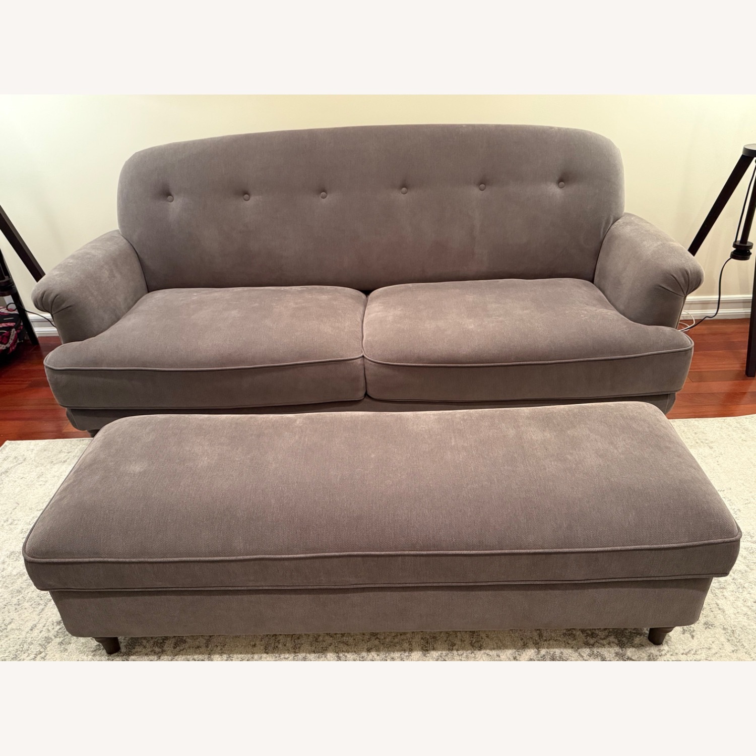 IKEA EssebodaCouch + Storage Ottoman - image-1