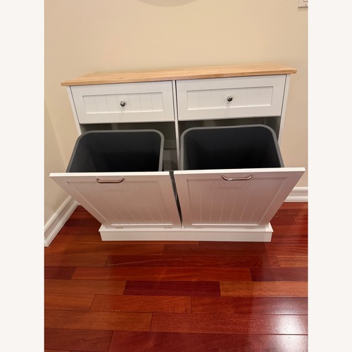 Used Multi-Purpose Trash Bins Holder W Countertop for sale on AptDeco