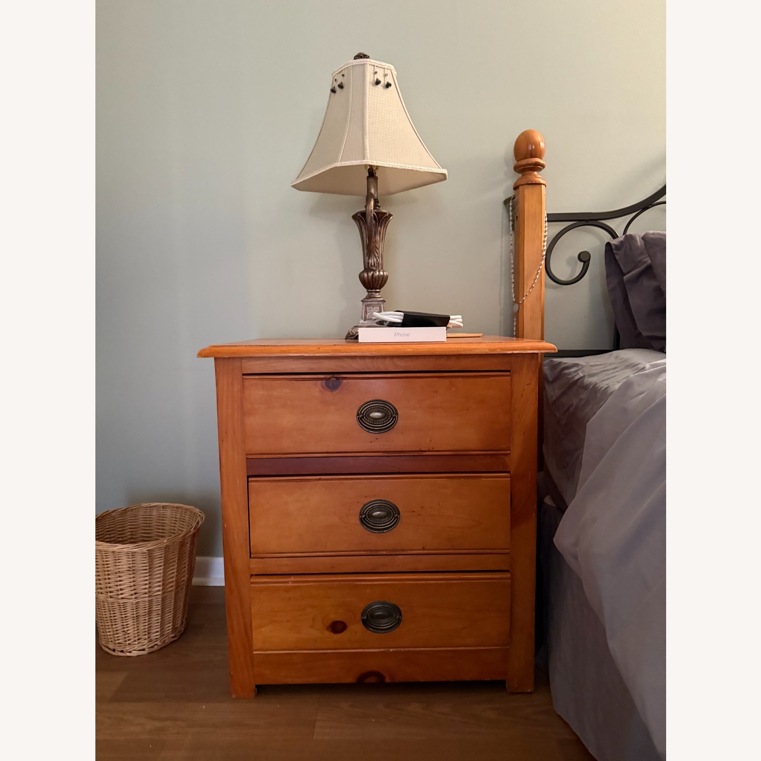  Real Wood Nightstand - image-1