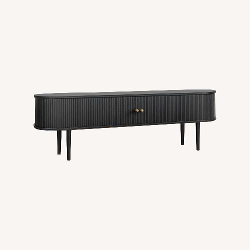 Used Modern Black TV Stand  W Storage for sale on AptDeco