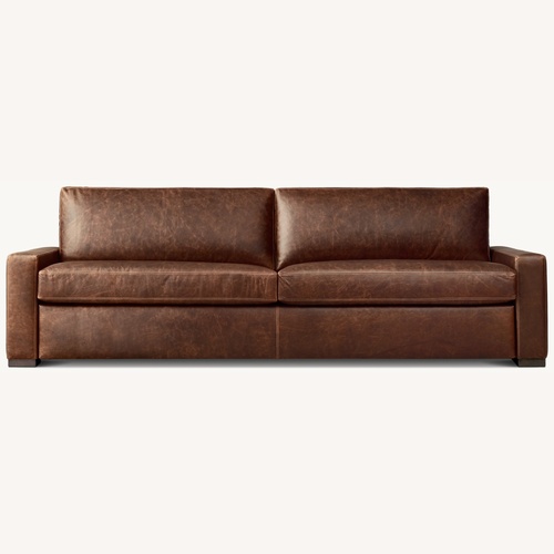 Used RH Premium Leather Maxwell Sleeper Sofa for sale on AptDeco