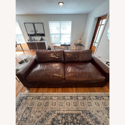 Used RH Premium Leather Maxwell Sleeper Sofa for sale on AptDeco