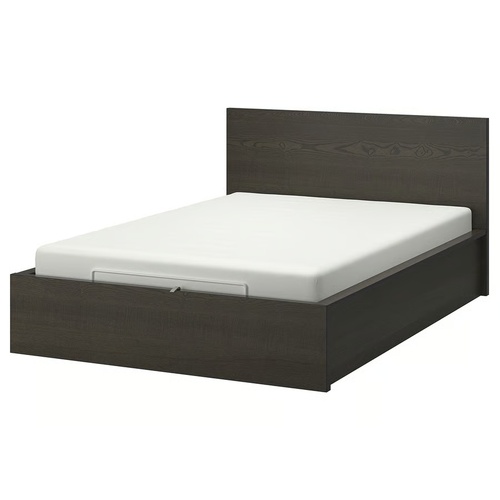 Used IKEA Malm Queen Storage Bed Black for sale on AptDeco