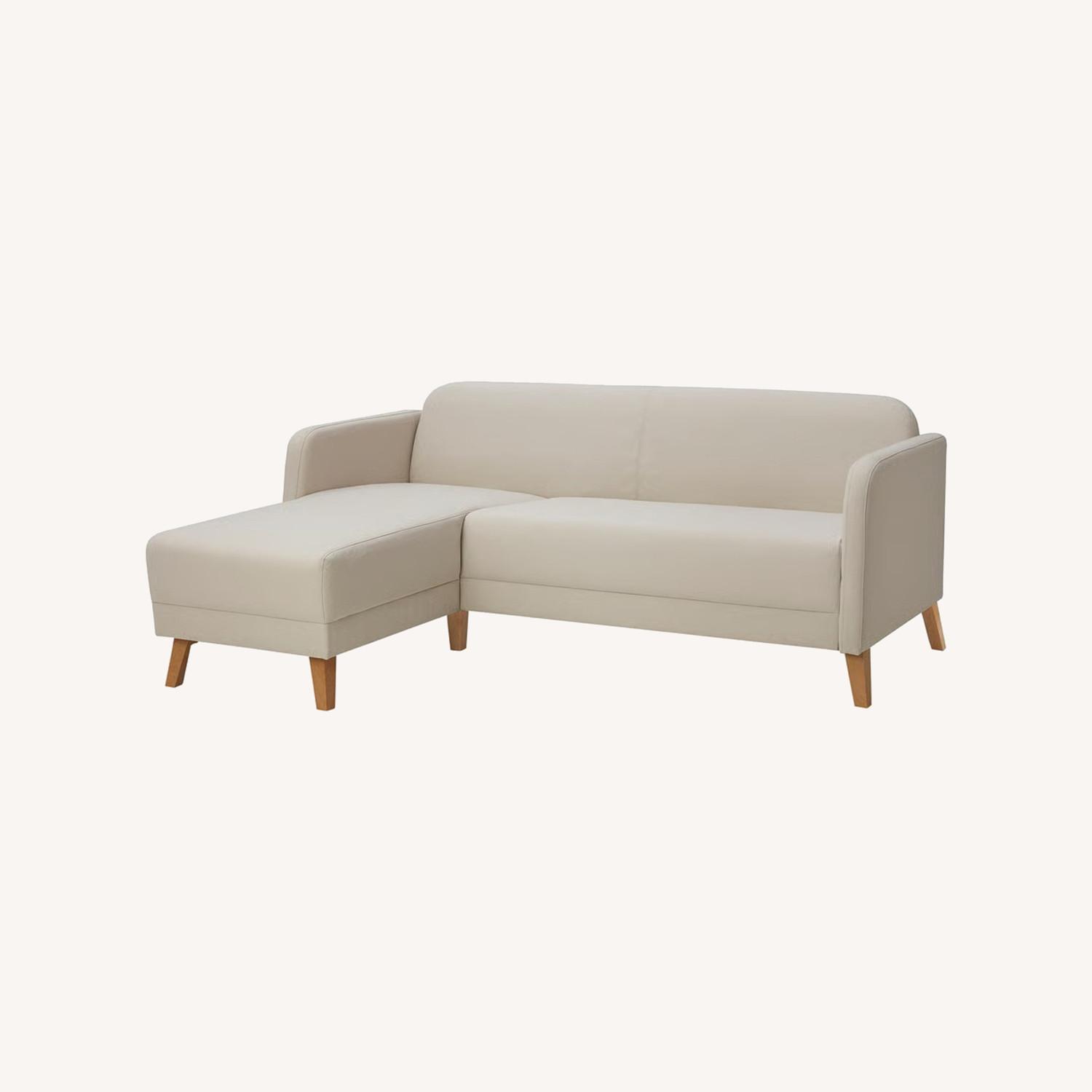 IKEA LINANÄS Sofa with Chaise/VISSLE Beige - image-0