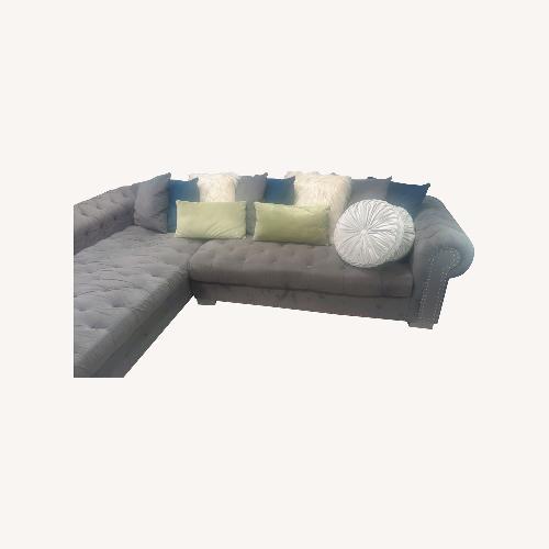 Used Light Grey 2 Piece Sectional  for sale on AptDeco
