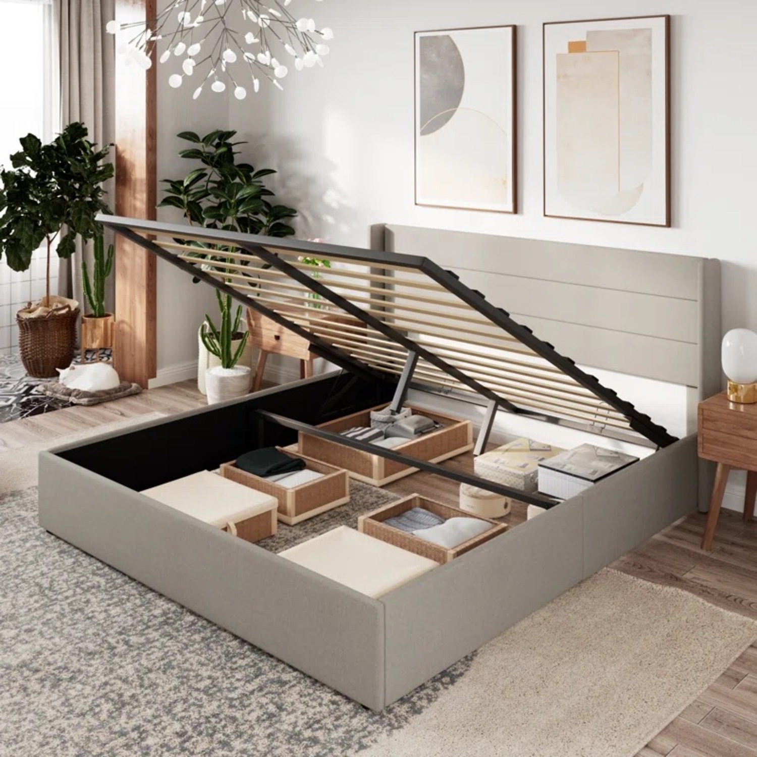 マルモリ様  13050 ＋3800 Verdugo Hydraulic Lift Up Storage Upholstered Platform Bed