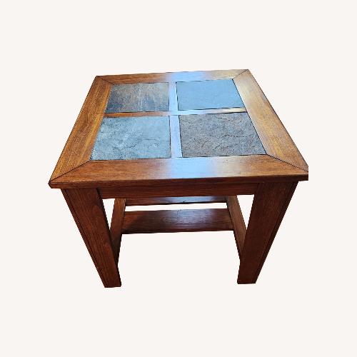Used 2 End Tables Slate Top and Coffee Table for sale on AptDeco