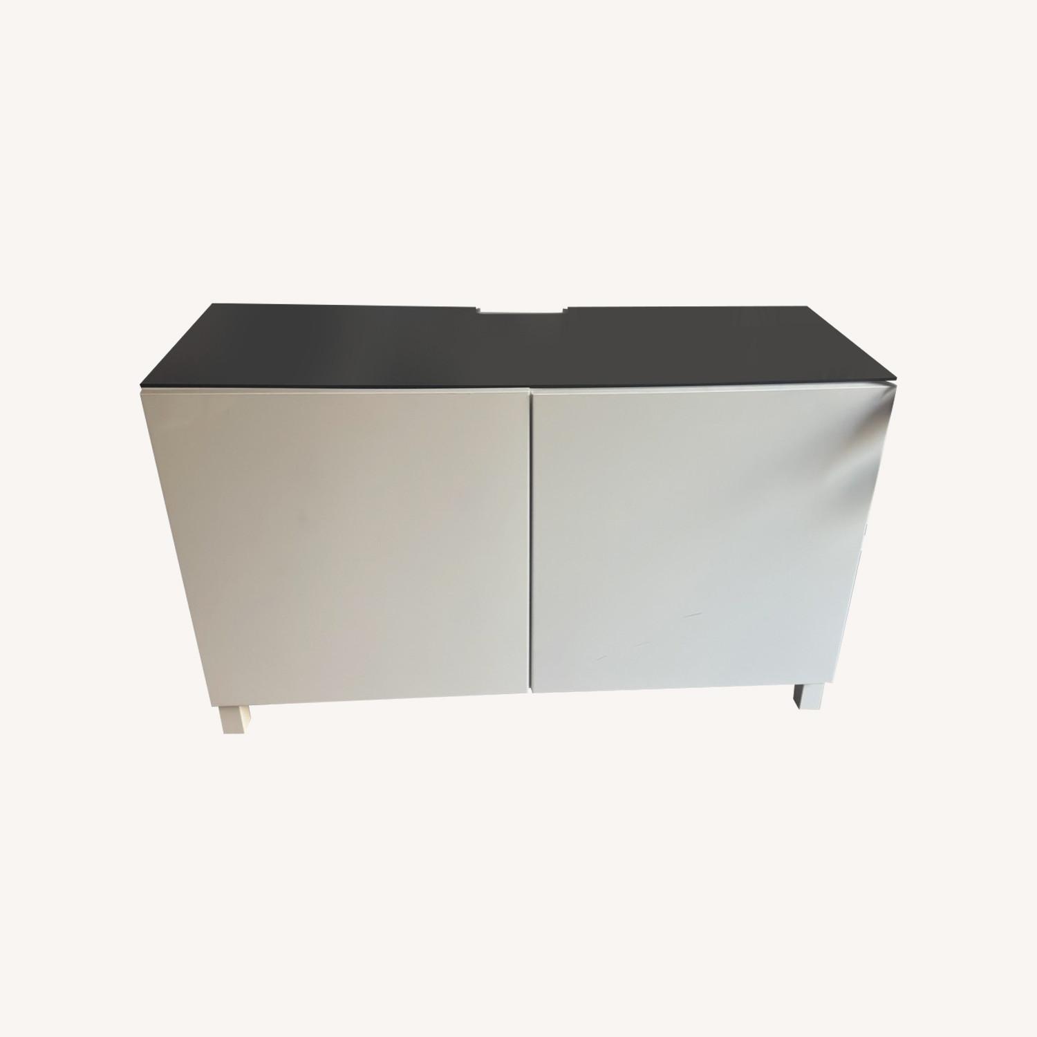 IKEA Besta White TV Stand with Storage - image-0