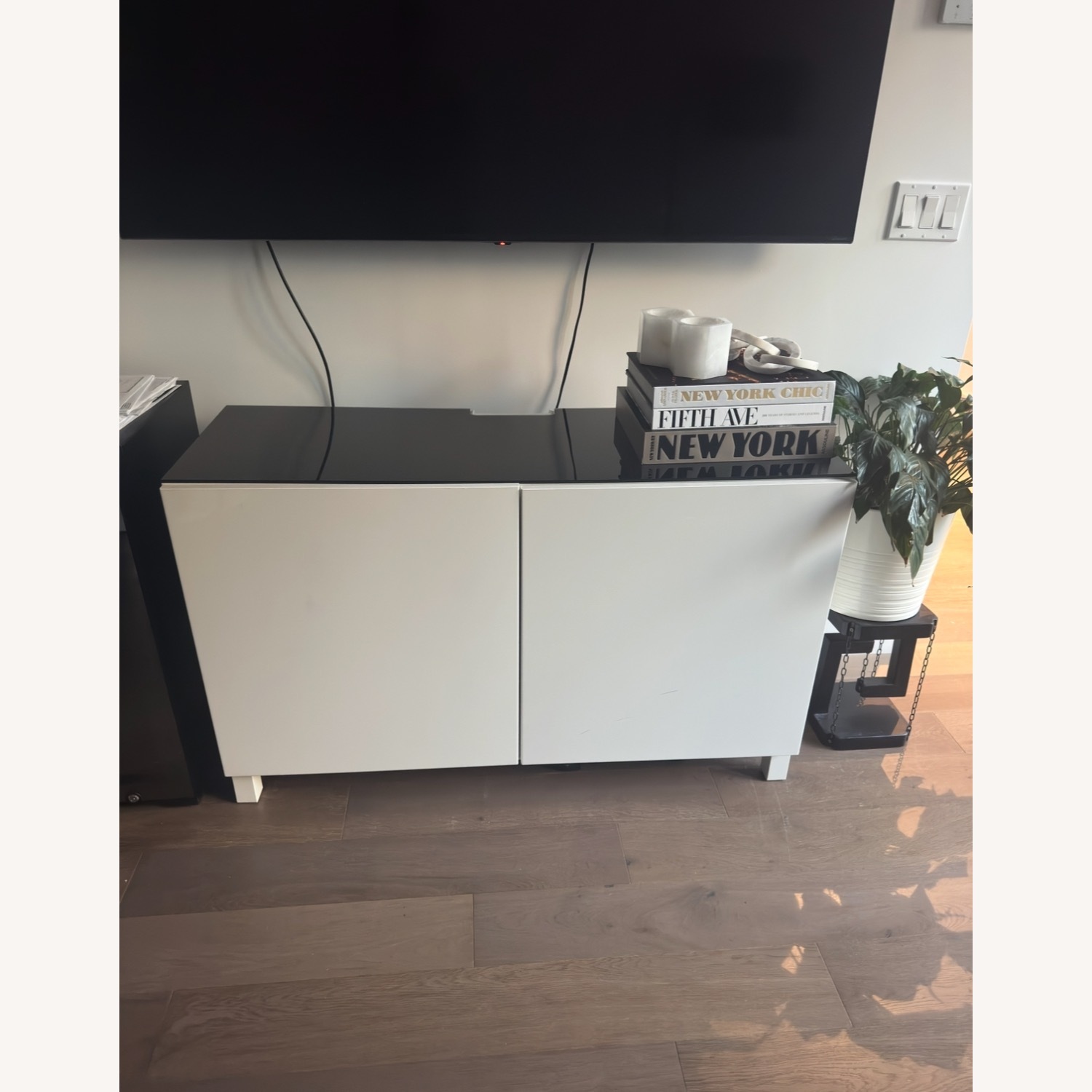 IKEA Besta White TV Stand with Storage - image-3