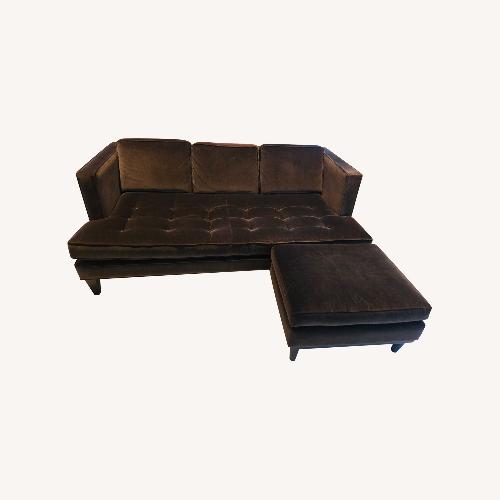 Used Room & Board Brown Velvet Sofa w Matching Ottoman for sale on AptDeco