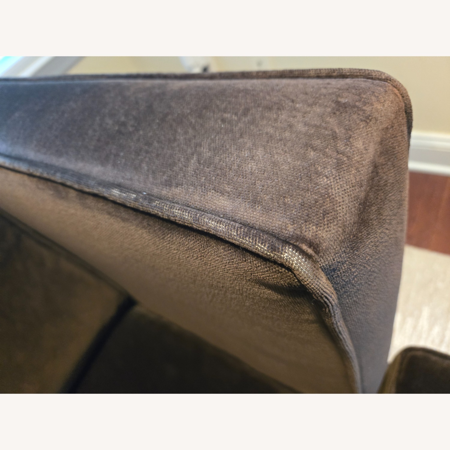 Room & Board Brown Velvet Sofa w Matching Ottoman - image-4