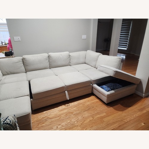 Used 3 piece Sectional Sofa With Pull Out Bed for sale on AptDeco