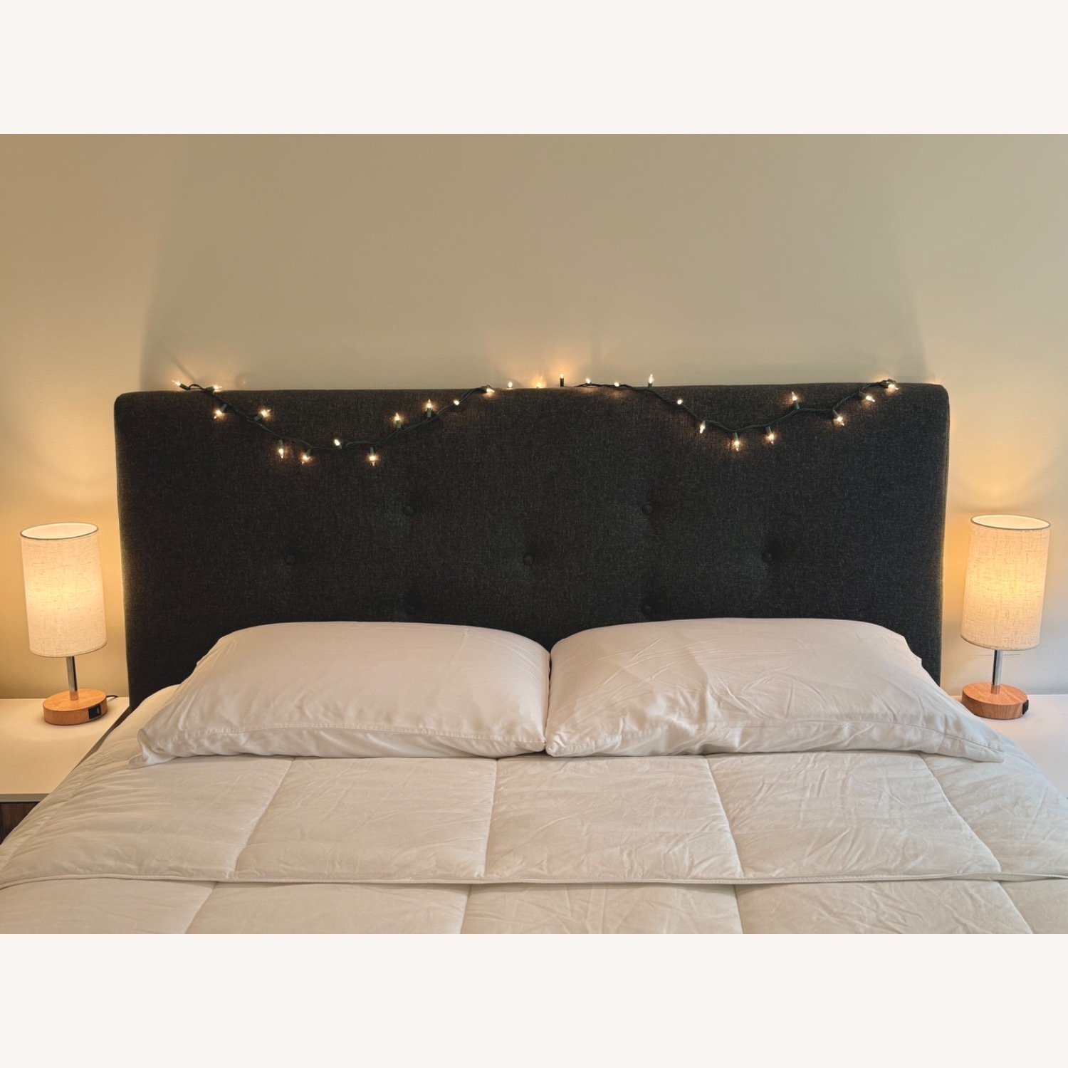 Queen Upholstered Bed Frame/Headboard  - image-1