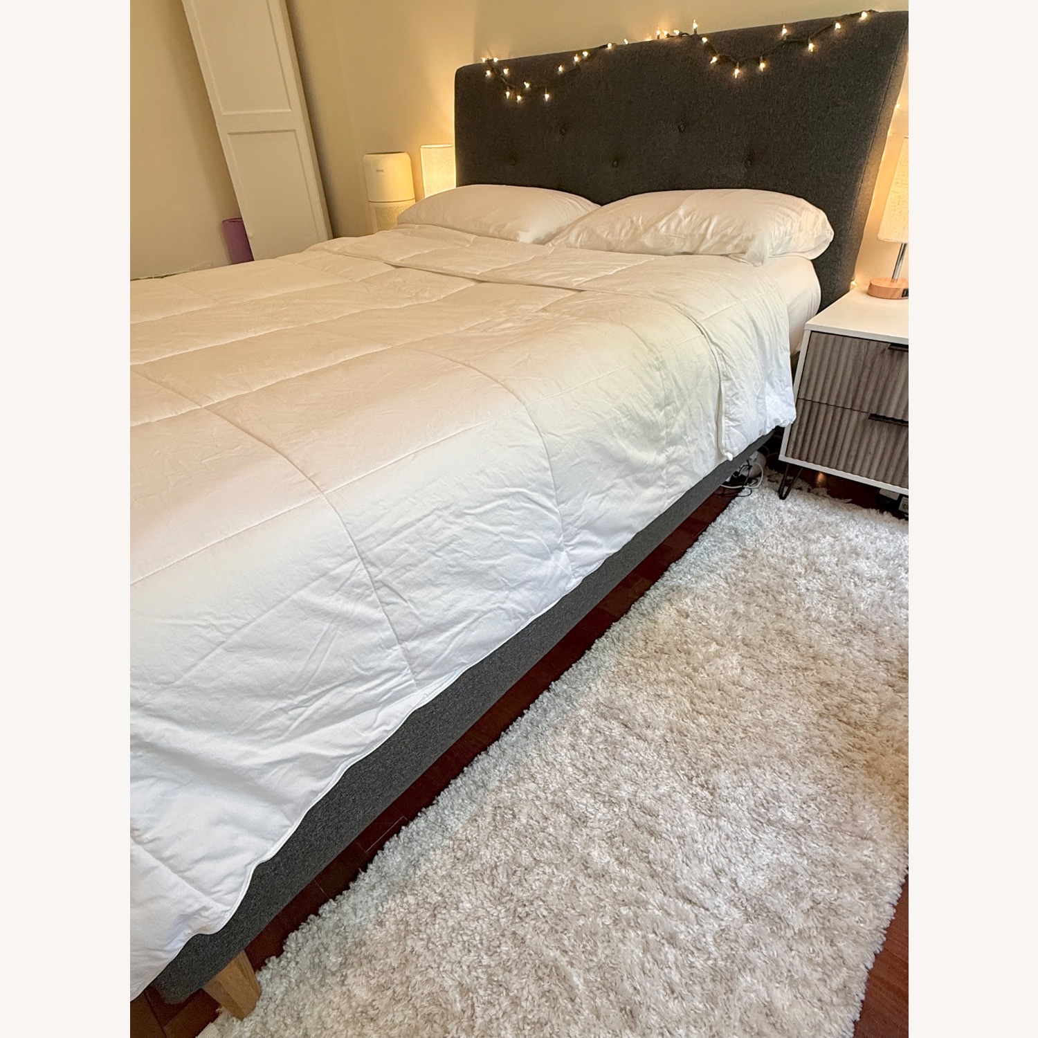 Queen Upholstered Bed Frame/Headboard  - image-3