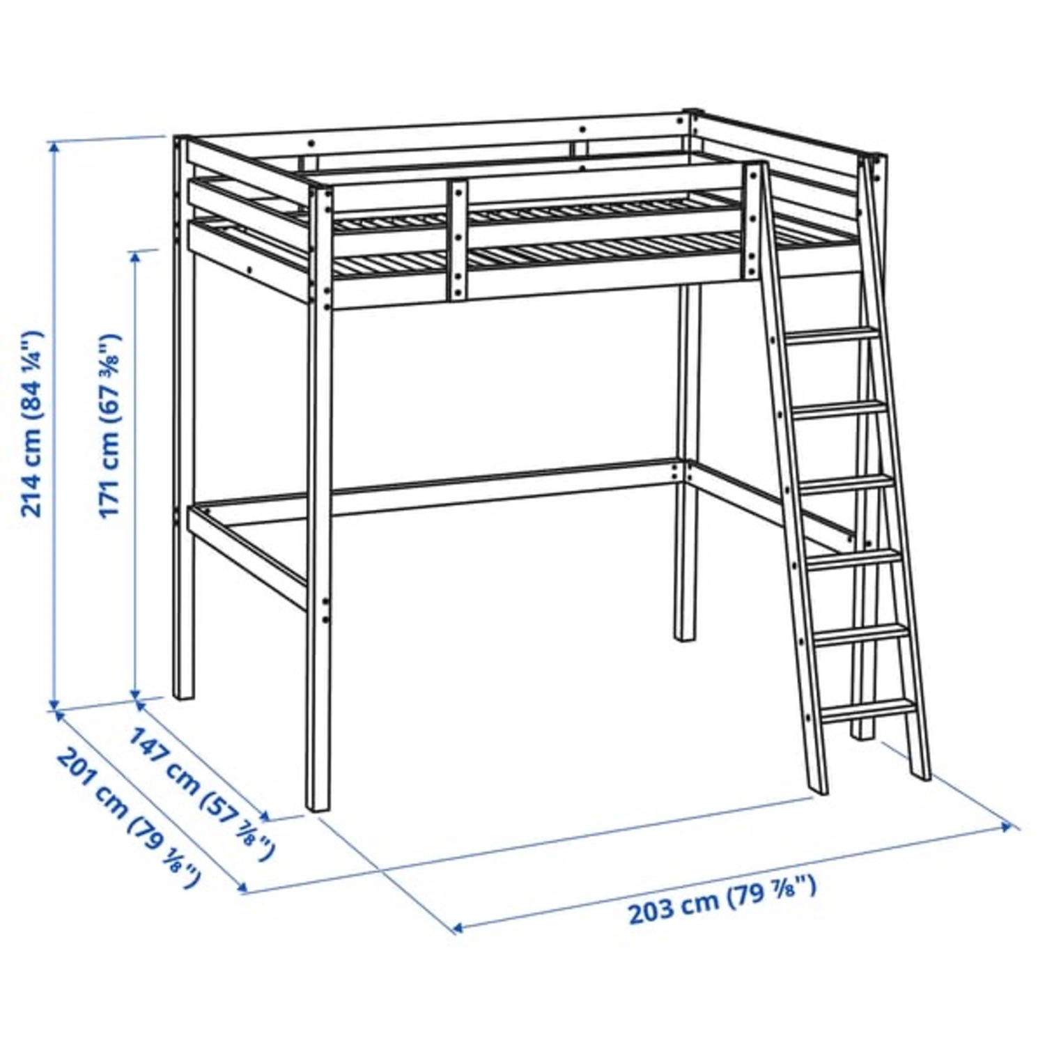 IKEA STORÅ Full-Size Lofted Bedframe - image-3