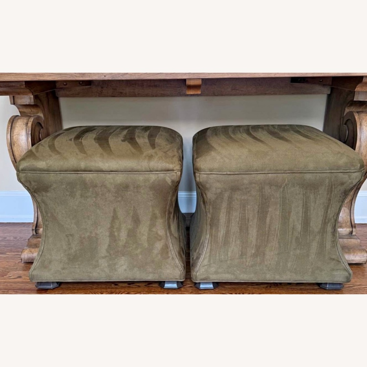 Ethan Allen Corbin Ottoman - image-0