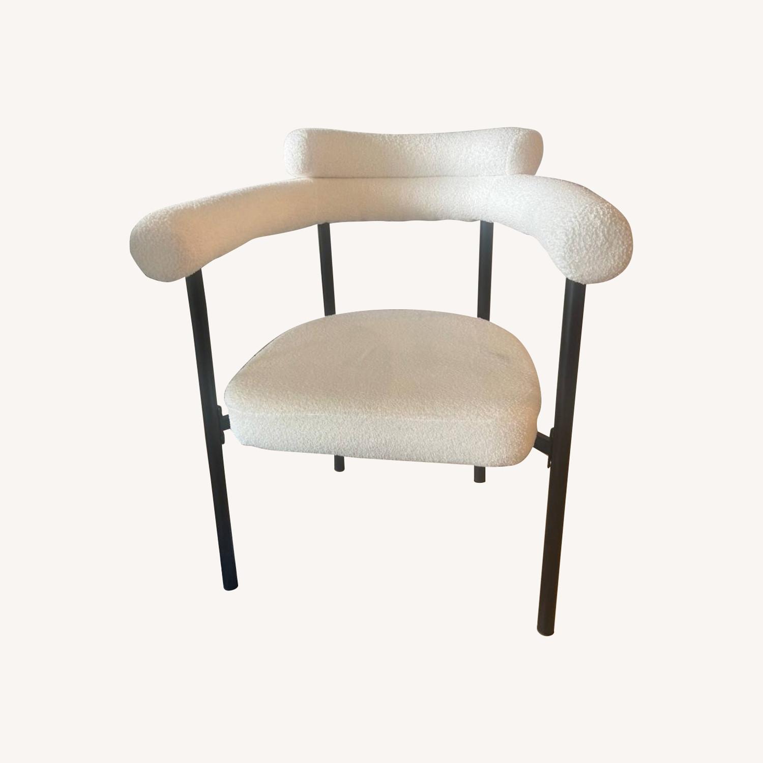 ArtDeco Boucle Black+White Dining Chairs x4 - image-0