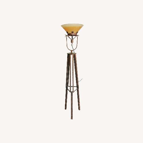 Used Vintage Industrial Bronze Tripod Floor Lamp for sale on AptDeco