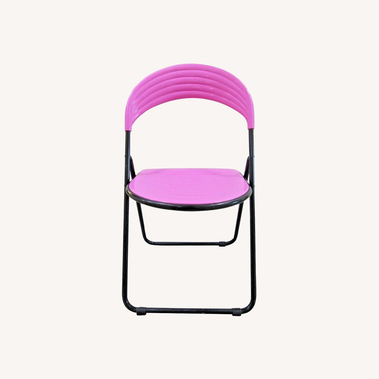 Pair Italian Designer Studio GP Pink Fold Chairs - image-0