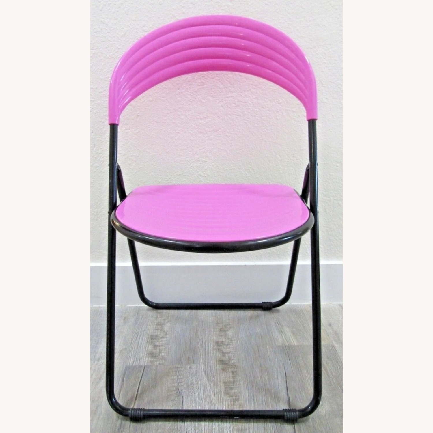 Pair Italian Designer Studio GP Pink Fold Chairs - image-3