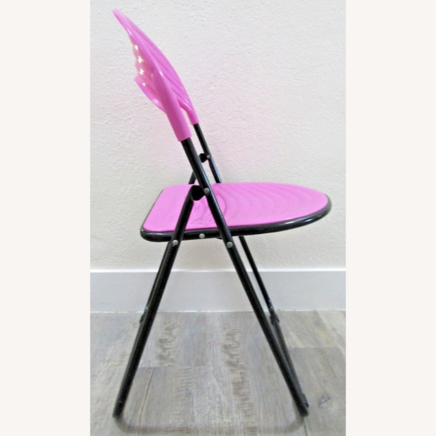 Pair Italian Designer Studio GP Pink Fold Chairs - image-6