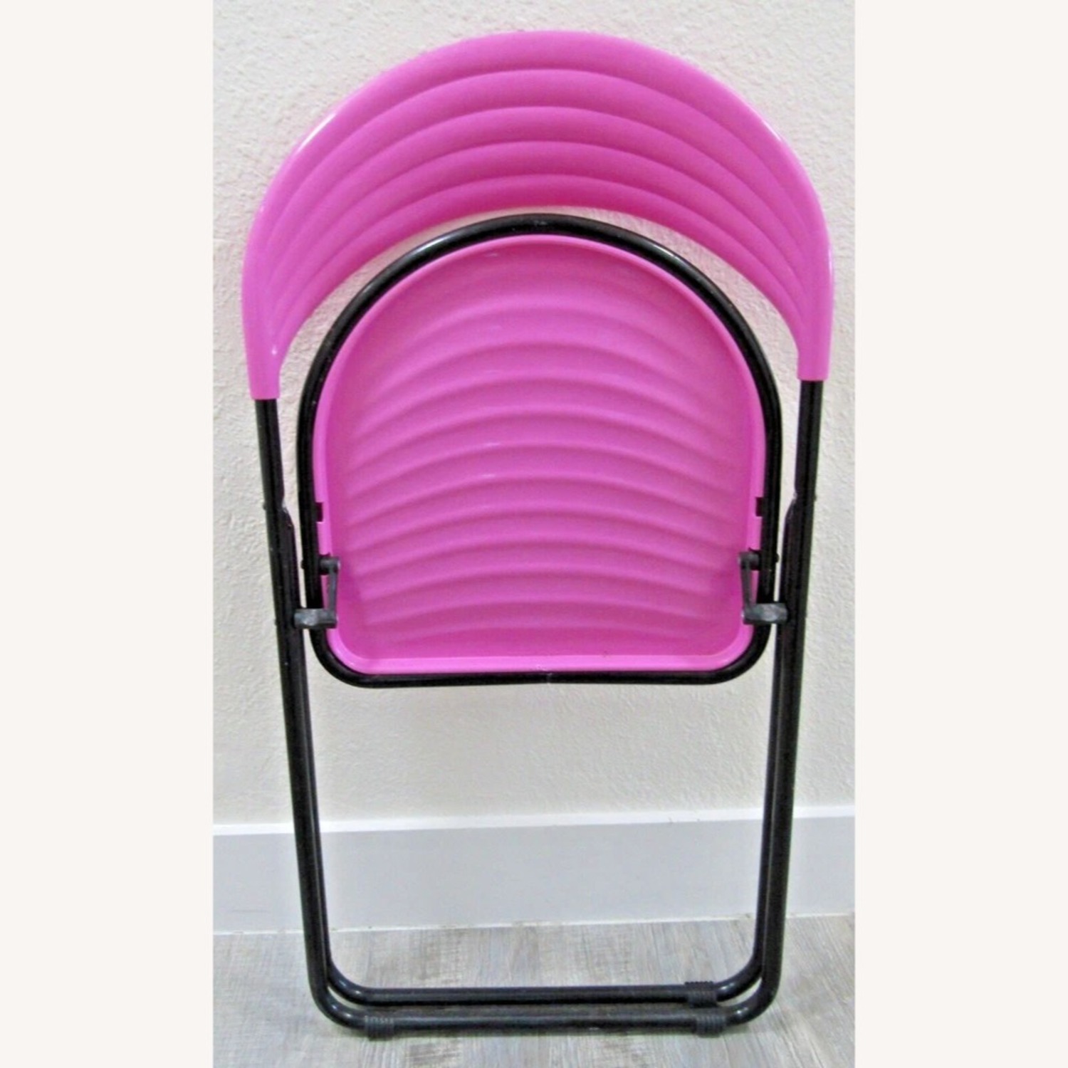 Pair Italian Designer Studio GP Pink Fold Chairs - image-14