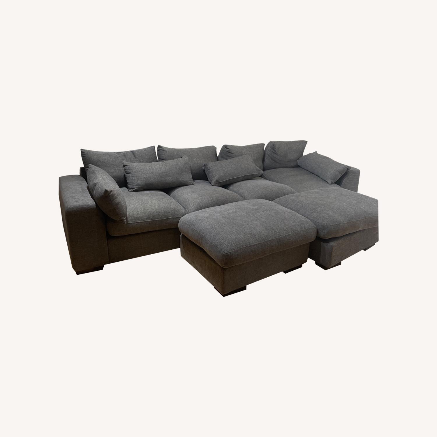 Dark Gray Upholstered Sofa - image-0