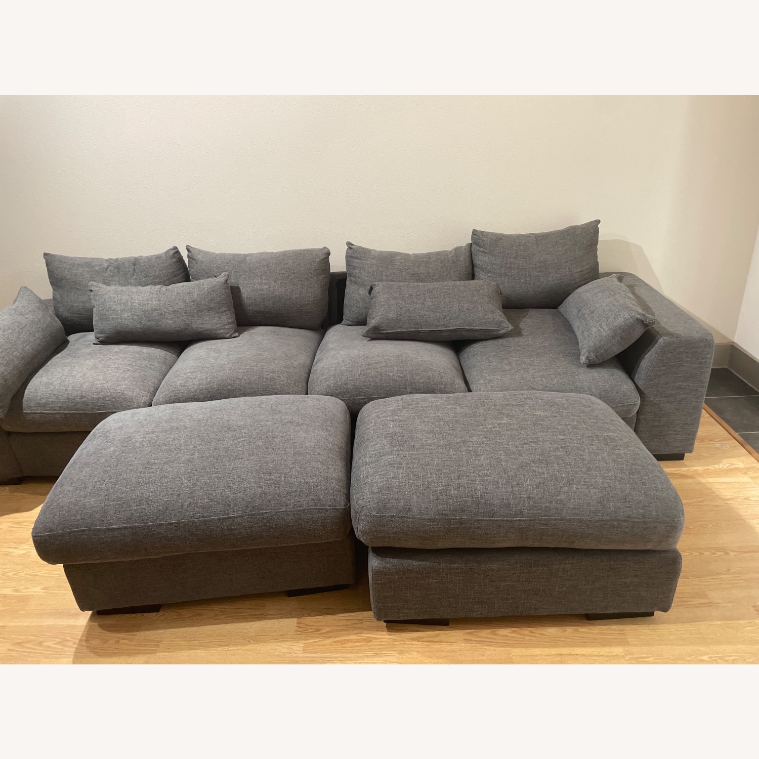 Dark Gray Upholstered Sofa - image-4