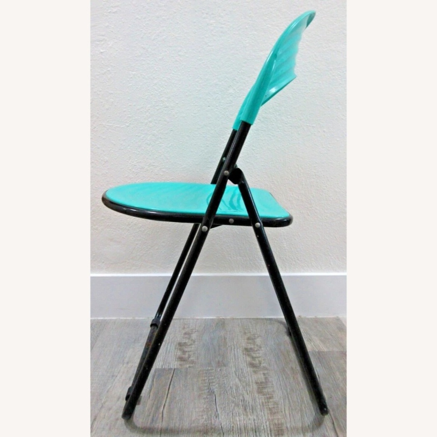 Pair Italian Designer Studio GP Turquoise Chairs - image-9