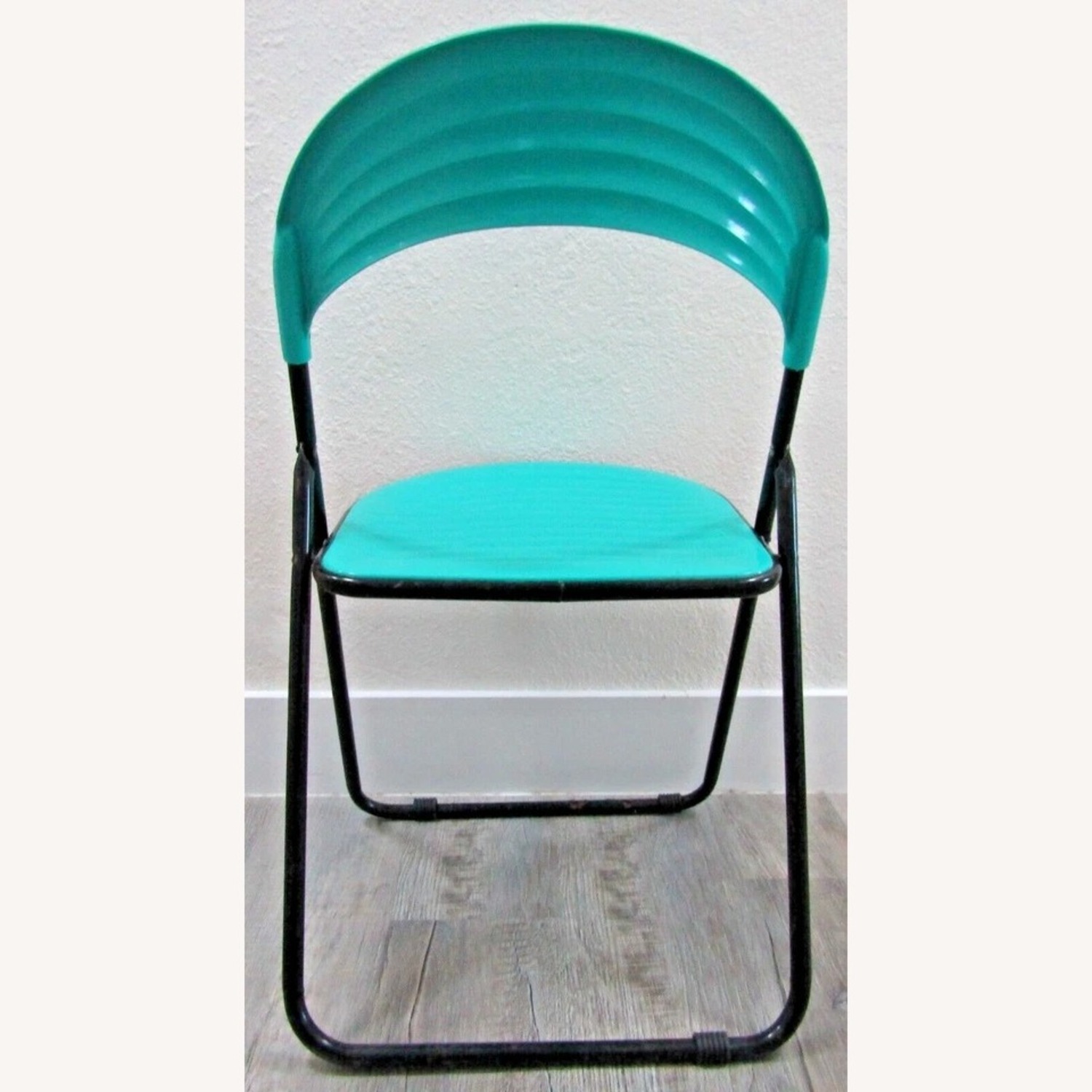 Pair Italian Designer Studio GP Turquoise Chairs - image-7