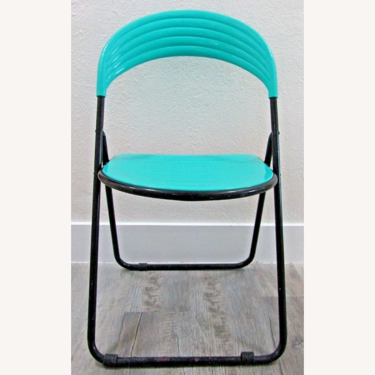 Pair Italian Designer Studio GP Turquoise Chairs - image-3