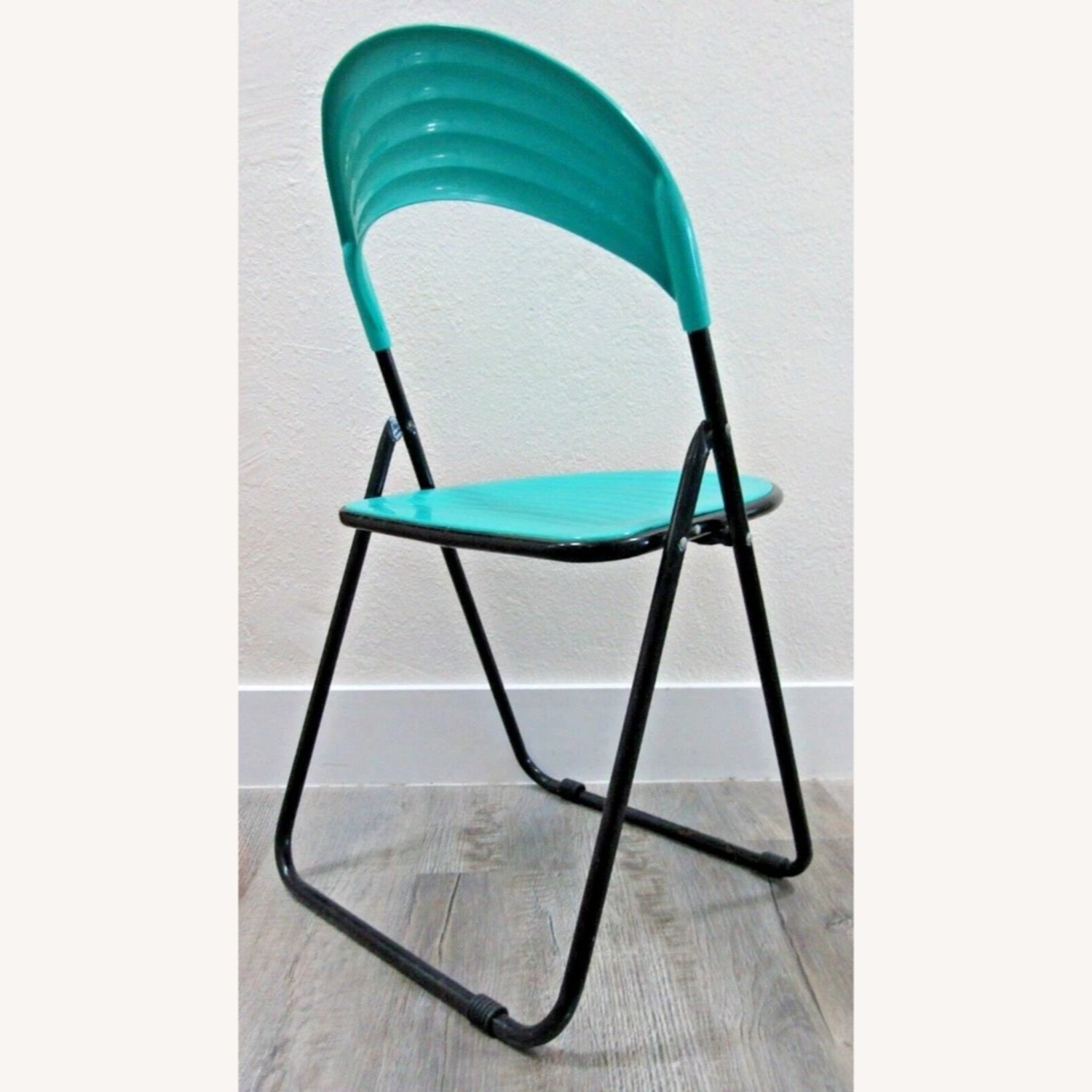 Pair Italian Designer Studio GP Turquoise Chairs - image-6
