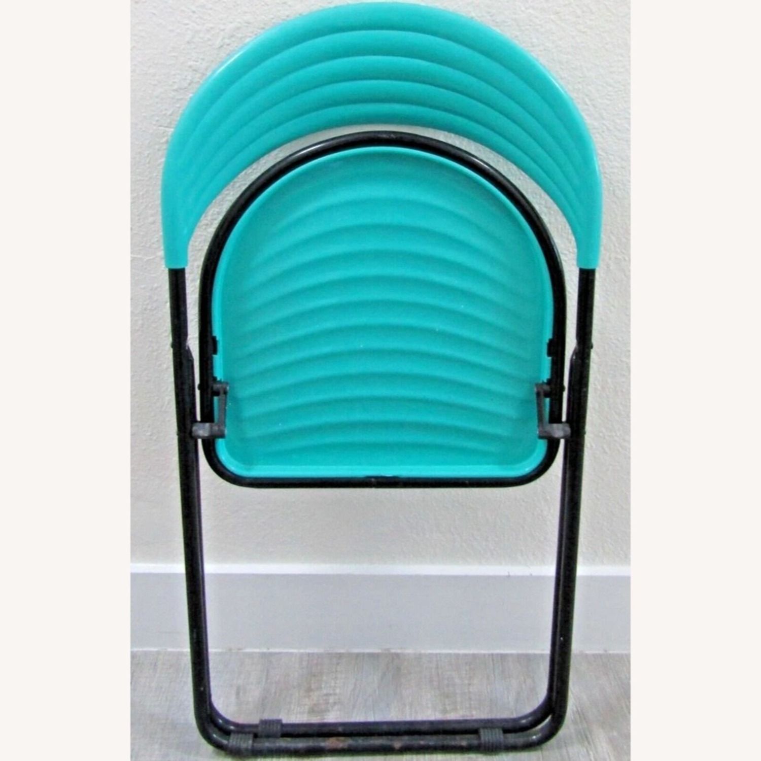 Pair Italian Designer Studio GP Turquoise Chairs - image-13