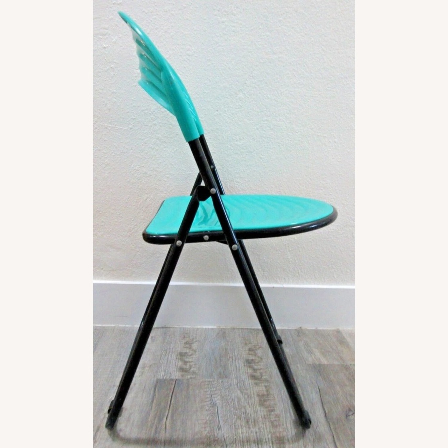 Pair Italian Designer Studio GP Turquoise Chairs - image-5