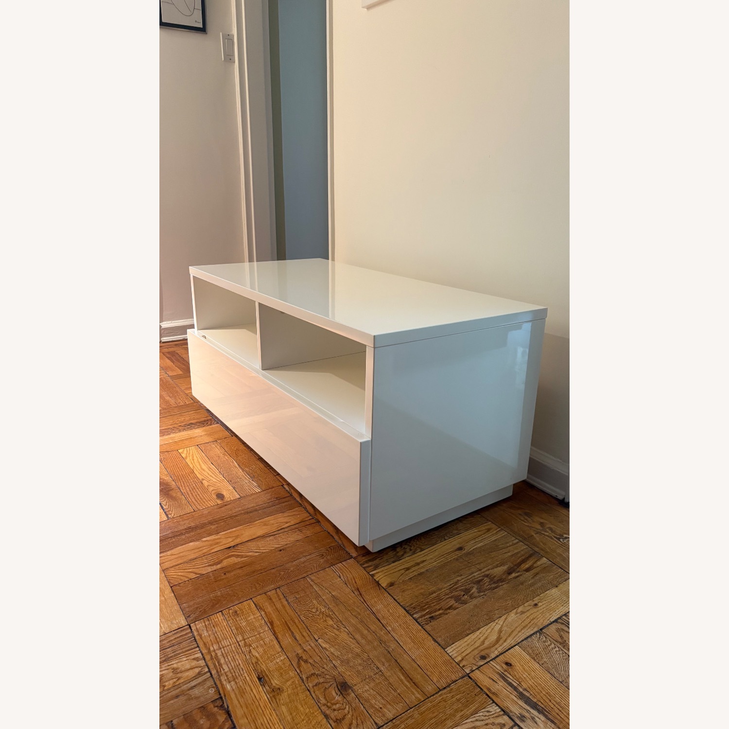 CB2 Chill White Lacquer Media/TV Console - image-3
