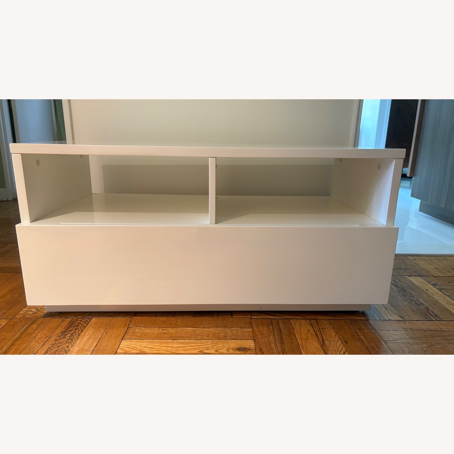 CB2 Chill White Lacquer Media/TV Console - image-1