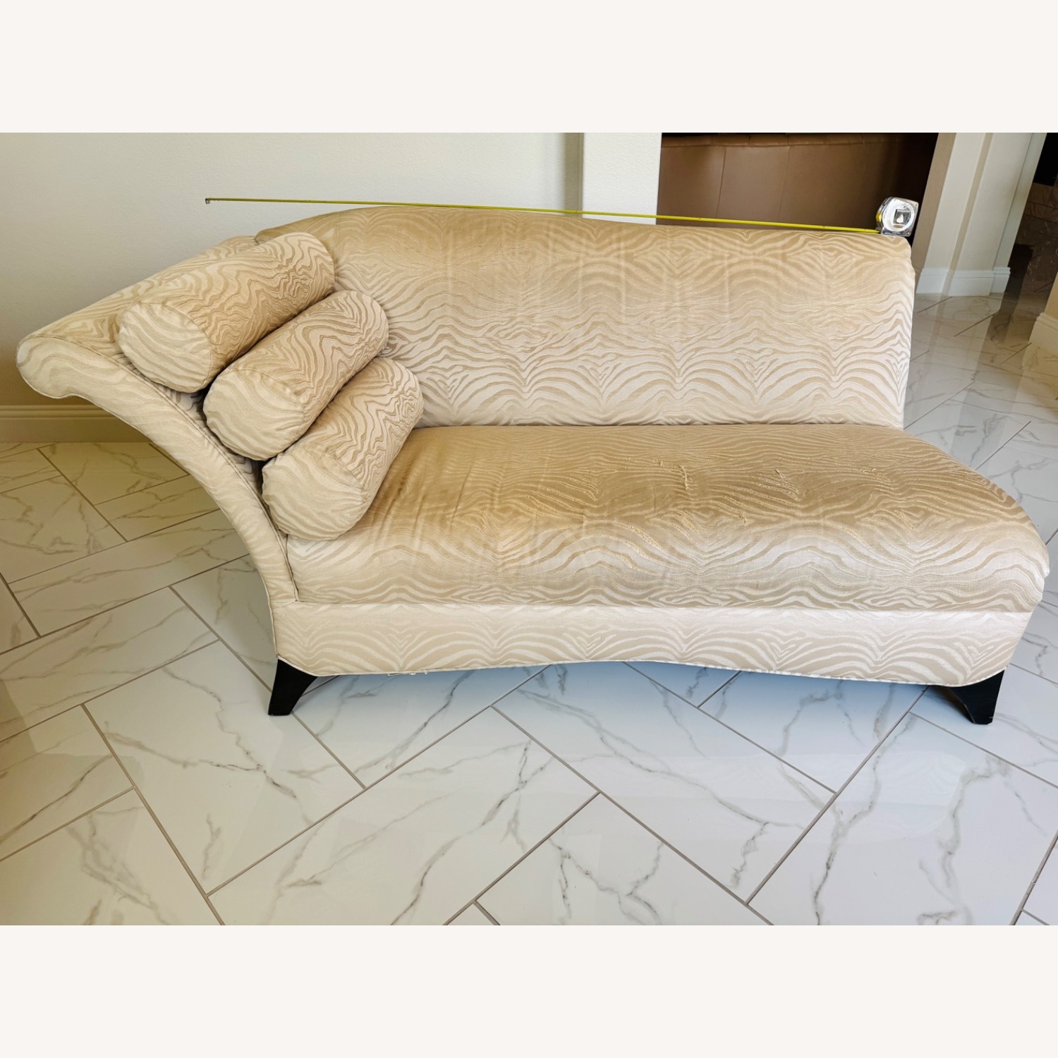 Beige Mid-Century Modern Styled Chaise Lounge - image-1