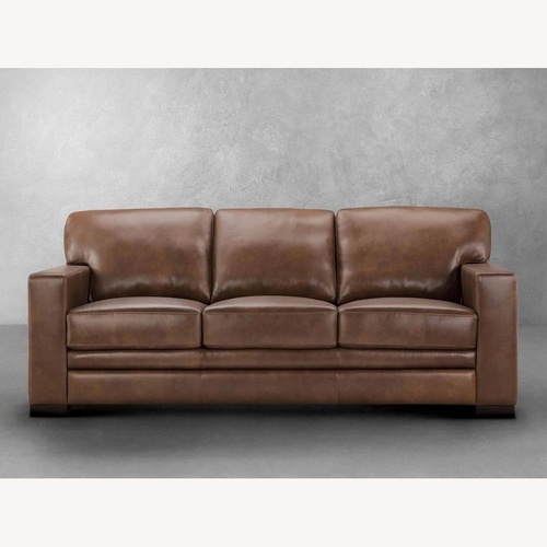 Used Abbyson - Astoria Leather Sofa - Brown for sale on AptDeco