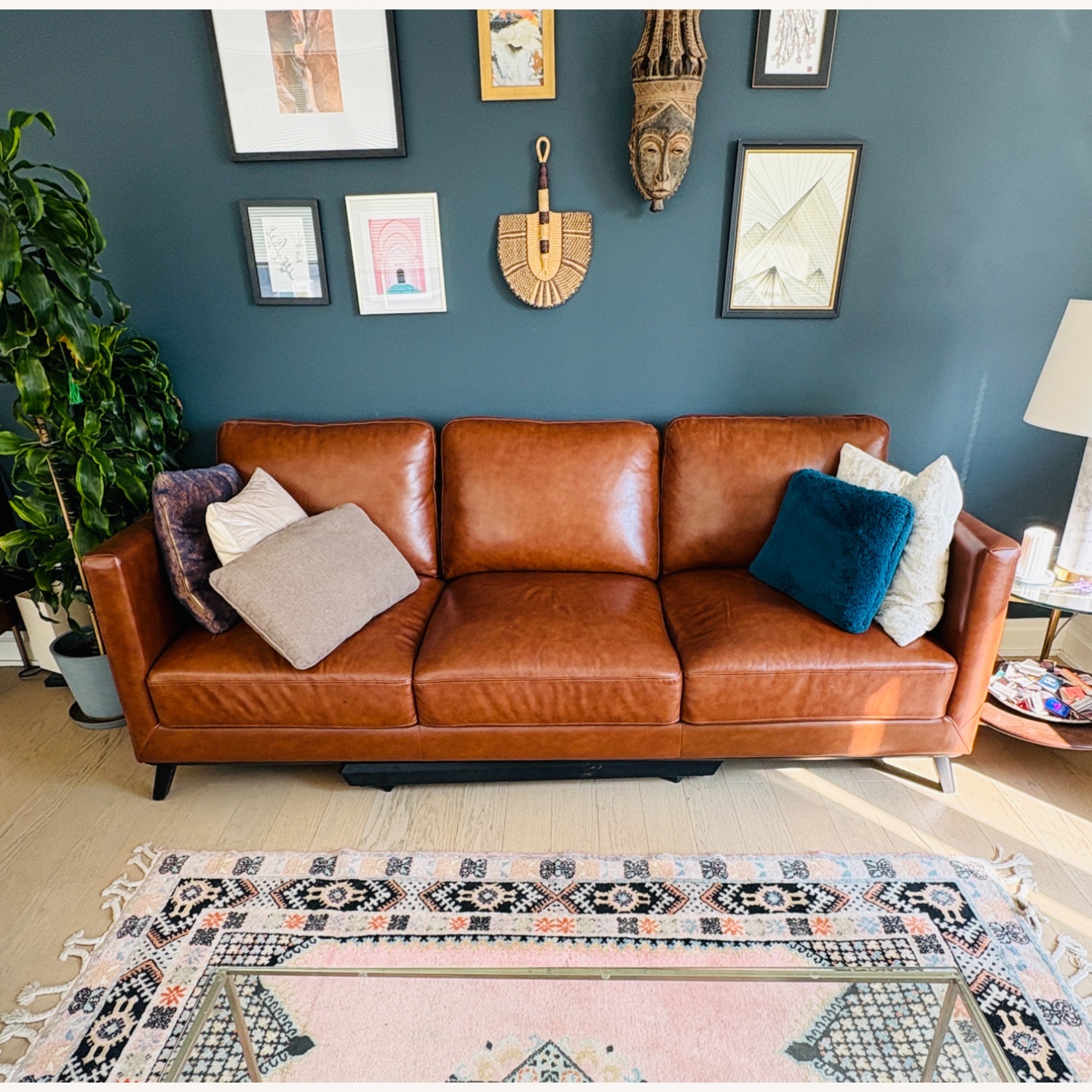 Abbyson - Astoria Leather Sofa - Brown - image-1