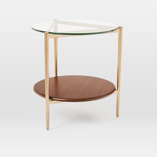 Used West Elm Mid-Century Art Display Side Table, Antique Brass for sale on AptDeco