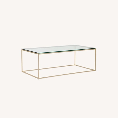 Used West Elm Streamline Glass Coffee Table for sale on AptDeco