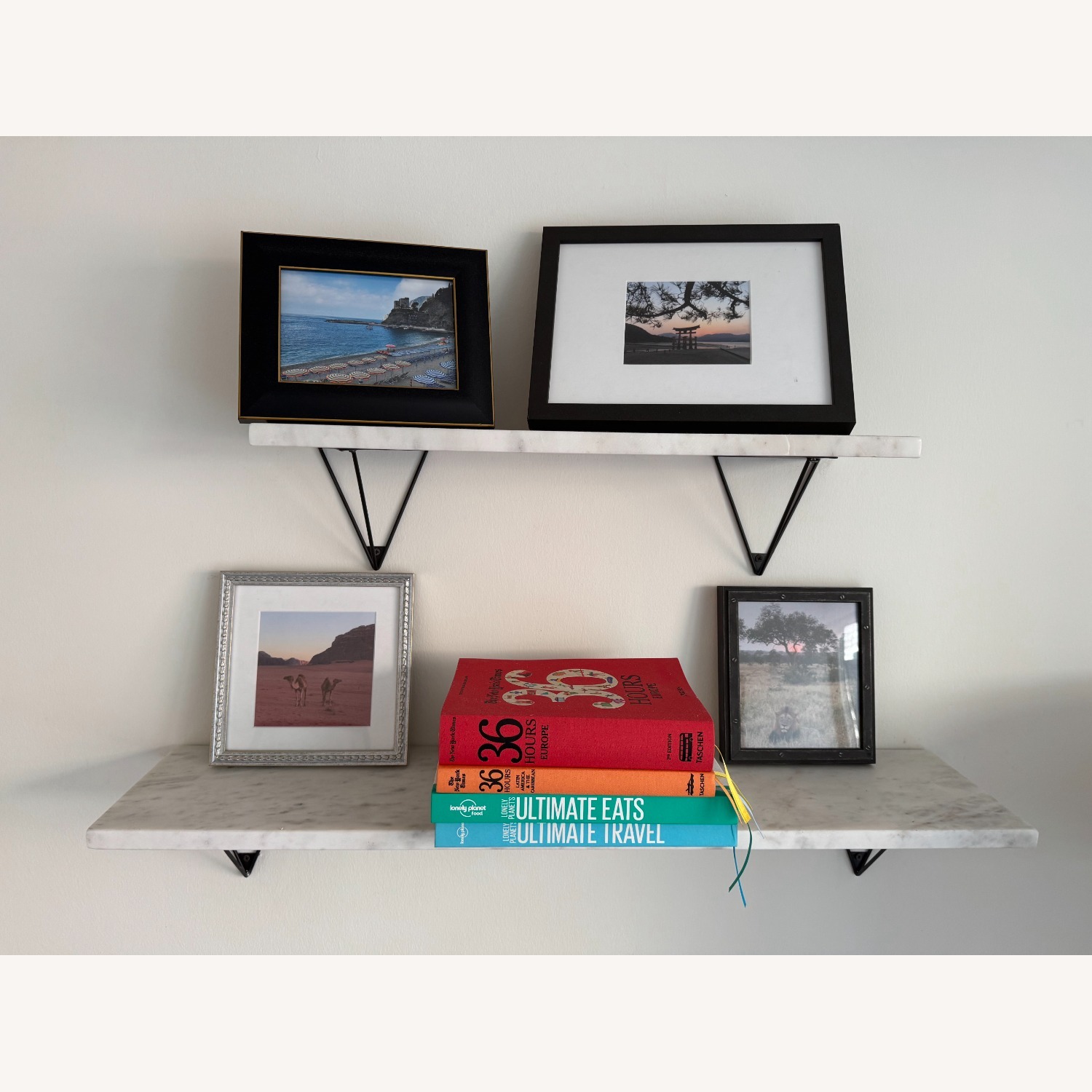 Marble Wall Shelf, Set of 2 - image-1