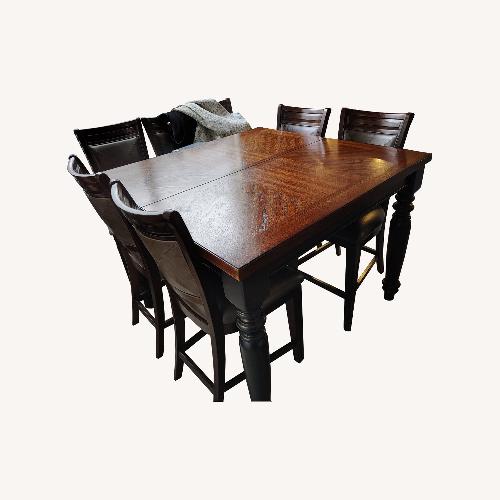 Used Antique Oak Table With 8 Chairs for sale on AptDeco