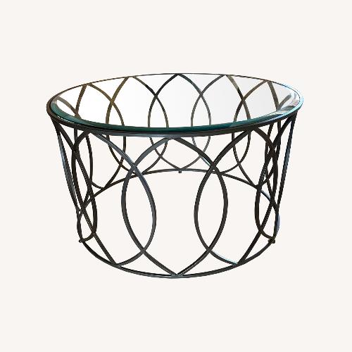 Used Pier 1 Imports Metal/Glass Coffee Table for sale on AptDeco