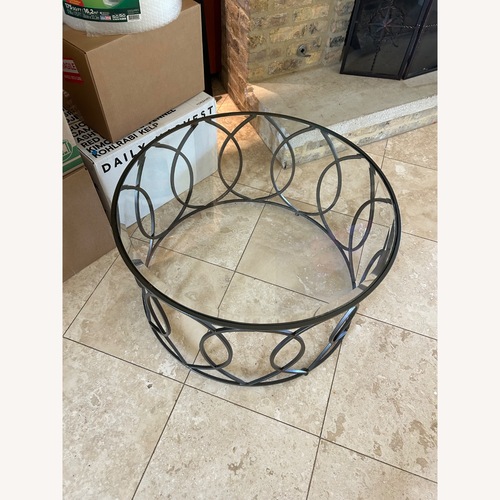 Used Pier 1 Imports Metal/Glass Coffee Table for sale on AptDeco
